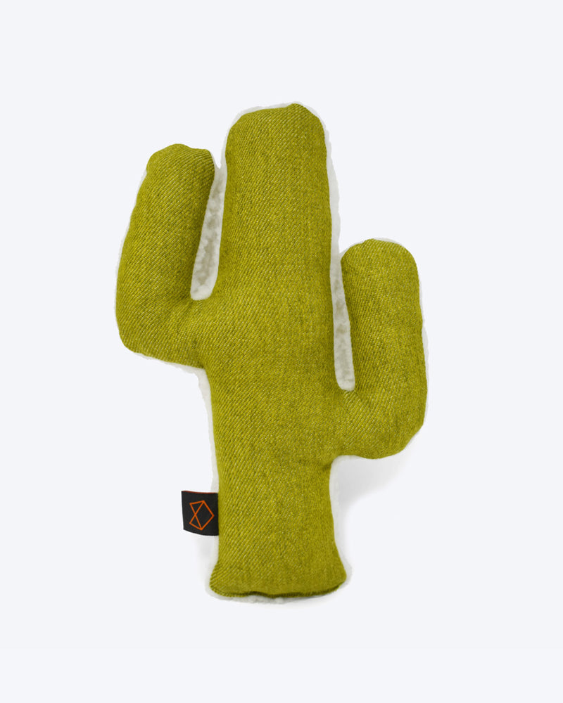Plush Cactus shaped dog toy filled with organic mint and crinkle..