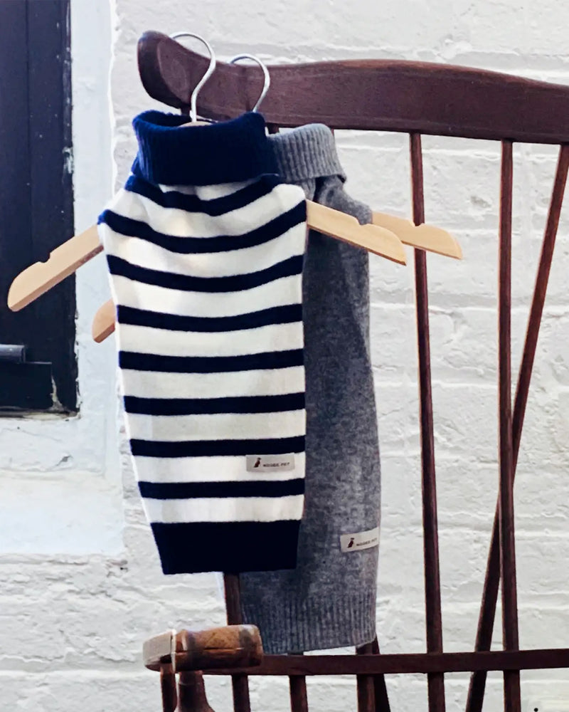 NAVY STRIPE CASHMERE SWEATER by Nooee Pet