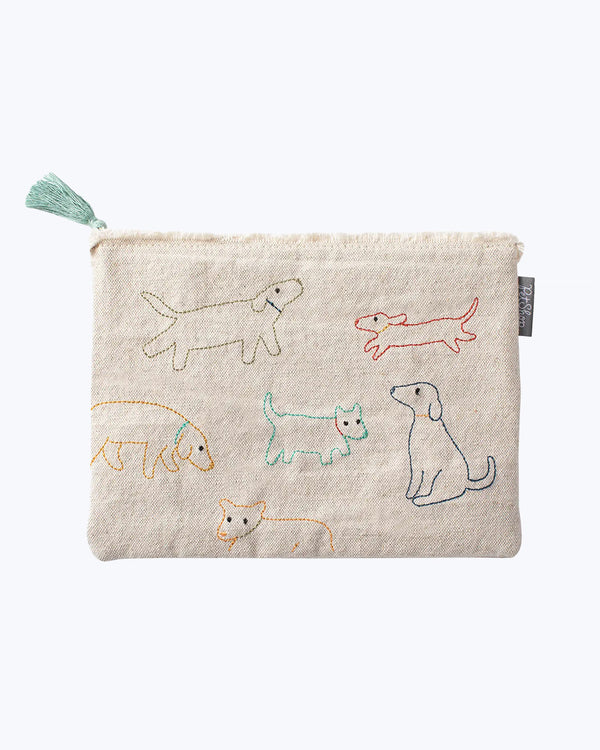 STITCHED DOGS CANVAS POUCH by Fringe Studio