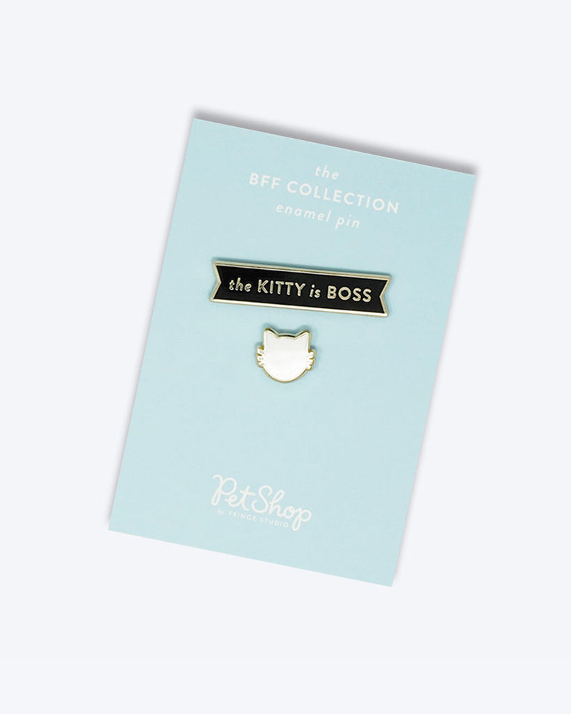 THE KITTY IS BOSS ENAMEL PIN CAT PETSHOP