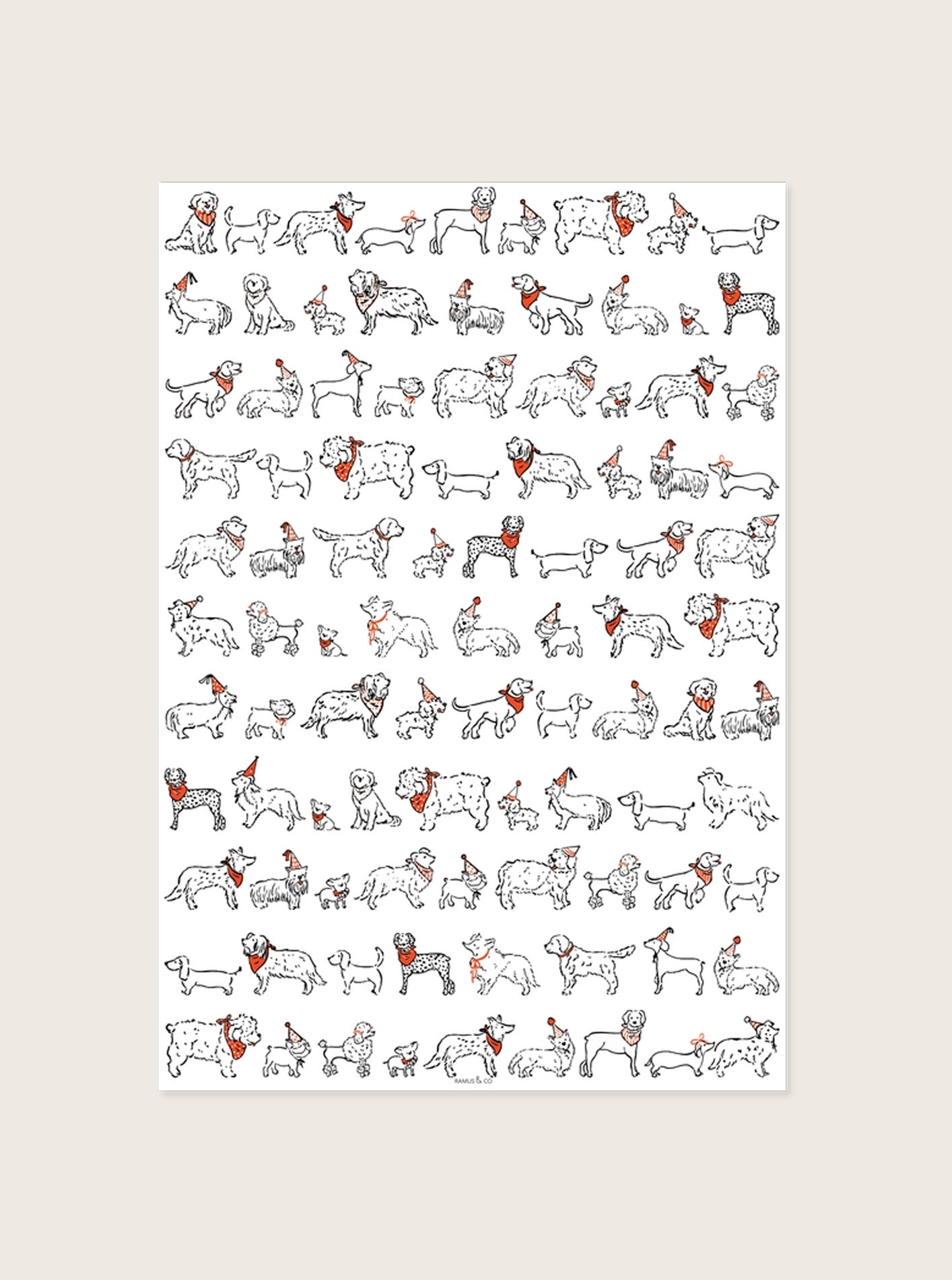 PARTY DOGS GIFT WRAP by Ramus & Co.