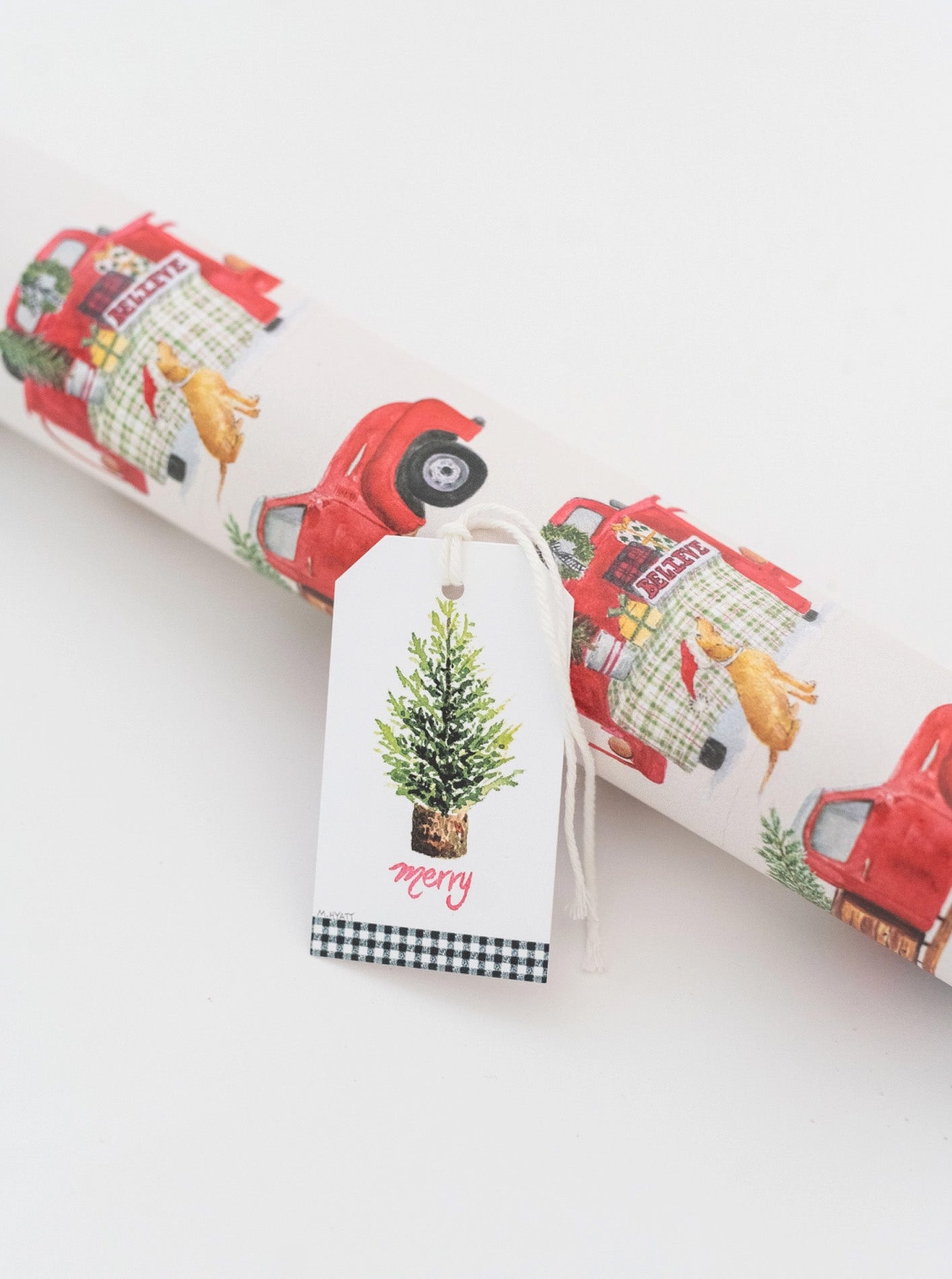 DOGS IN TRUCKS WRAPPING PAPER