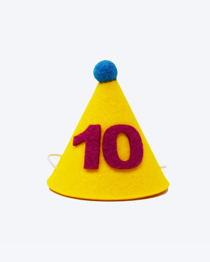 PARTY HAT FOR DOGS AND CATS. 100% WOOL FELT WITH A POMPOM. BIRTHDAY CELEBRATION PARTY.