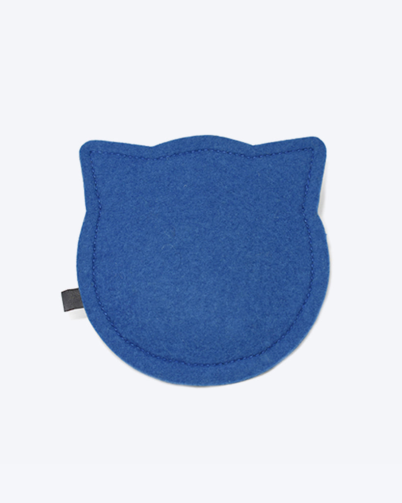 Wool felt cat toy filled with organic catnip. Blue and Grey.