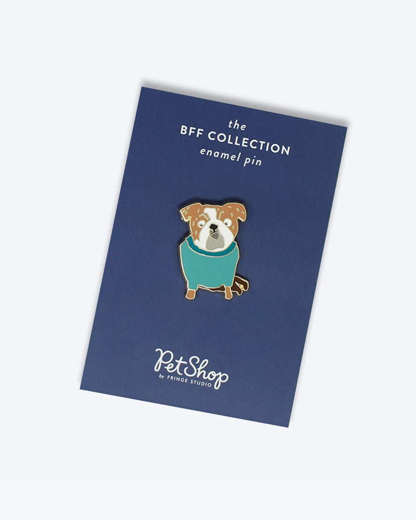 BULLDOG ENAMEL PIN DOG PETSHOP