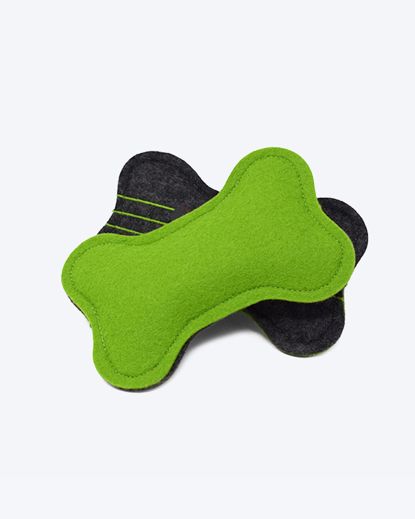 GREEN CAT TOY BONE FILLED WITH CATNIP WOOL DURABLE