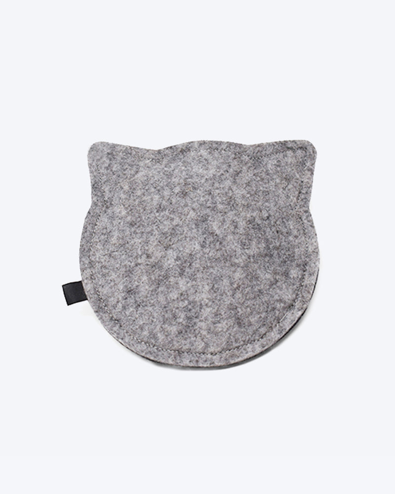 Wool felt cat toy filled with organic catnip. Charcoal and Grey.