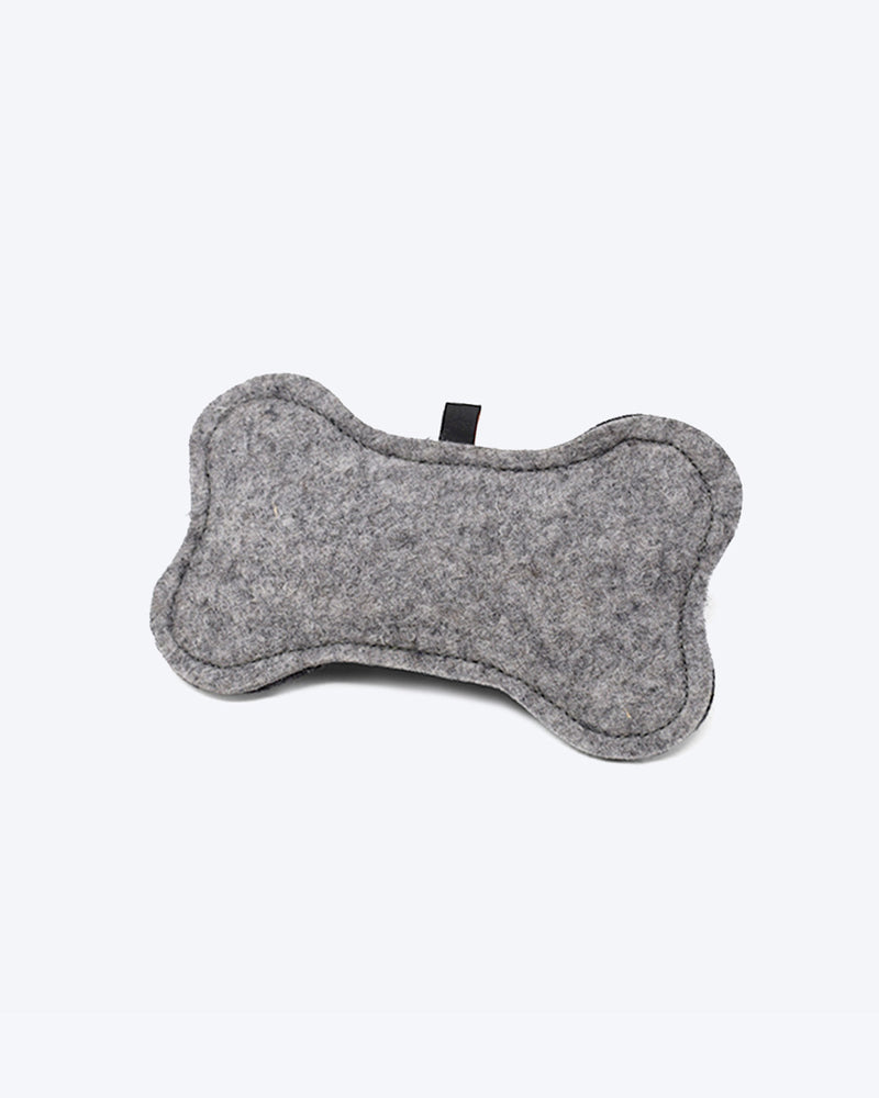 GREY CAT TOY BONE FILLED WITH CATNIP WOOL DURABLE