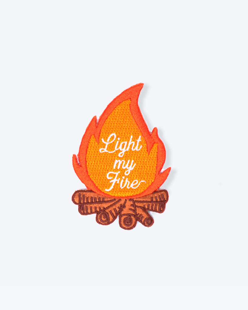 LIGHT MY FIRE IRON ON PATCH DOG BANDANA