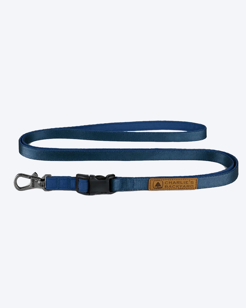 NAVY EASY DOG LEASH BY CHARLIES BACKYARD. ADJUSTABLE 