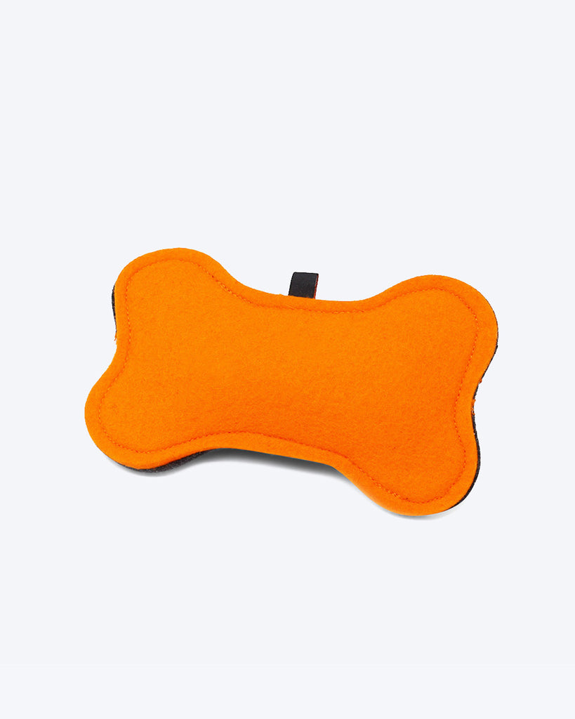 ORANGE CAT TOY BONE FILLED WITH CATNIP WOOL DURABLE