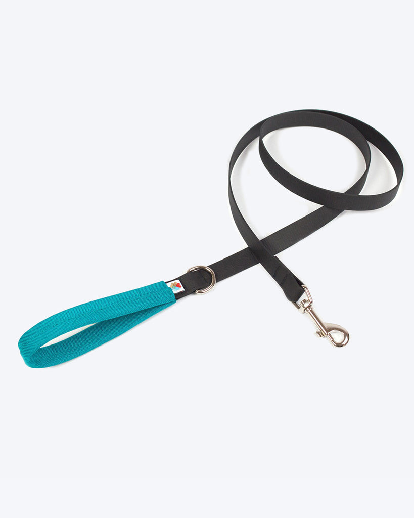 FUNSTON DOG LEASH BY WILDEBEEST. TURQUOISE WATERPROOF SMALL MEDIUM 