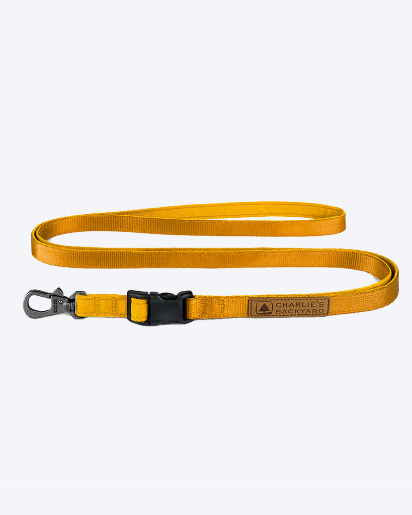 YELLOW/MUSTARD EASY DOG LEASH BY CHARLIES BACKYARD. ADJUSTABLE 